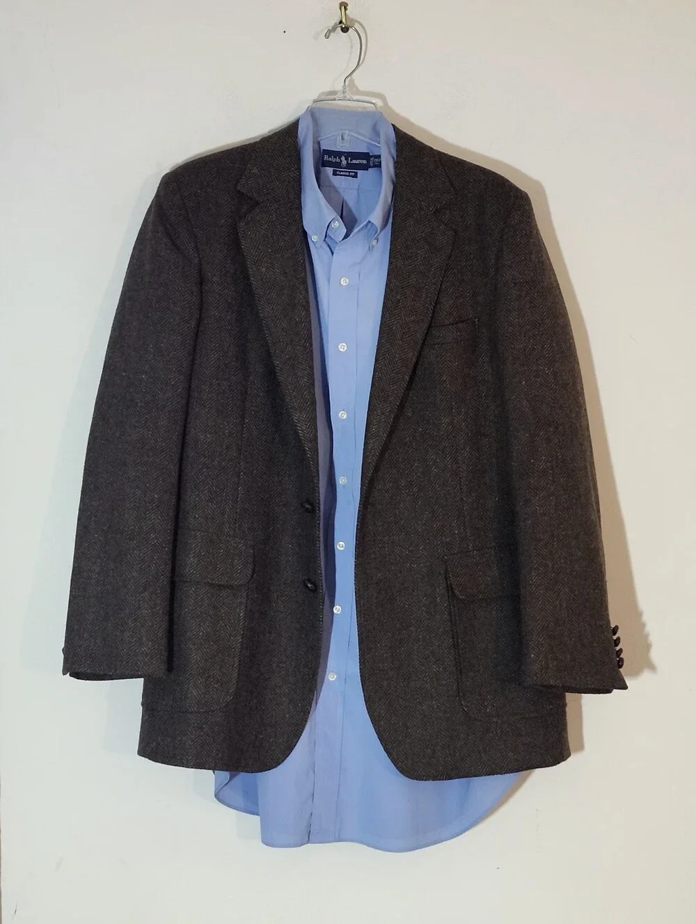 Vintage Imperial by Haggar Herringbone Wool Sport Coat Blazer Size :42L